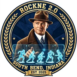 Rockne 2.0 badge, established 2025
